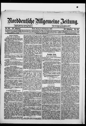 Norddeutsche allgemeine Zeitung vom 26.09.1897