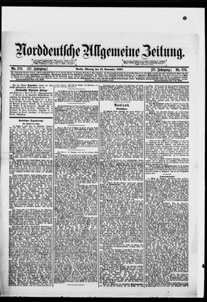 Norddeutsche allgemeine Zeitung on Nov 15, 1897