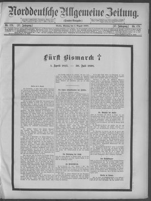 Norddeutsche allgemeine Zeitung on Aug 1, 1898