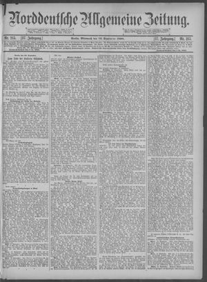 Norddeutsche allgemeine Zeitung on Sep 14, 1898