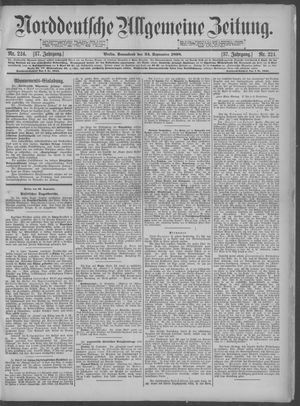 Norddeutsche allgemeine Zeitung on Sep 24, 1898