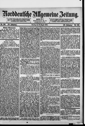 Norddeutsche allgemeine Zeitung vom 15.08.1899