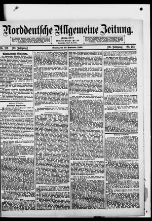 Norddeutsche allgemeine Zeitung vom 10.09.1899