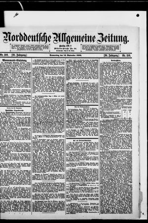 Norddeutsche allgemeine Zeitung vom 14.09.1899