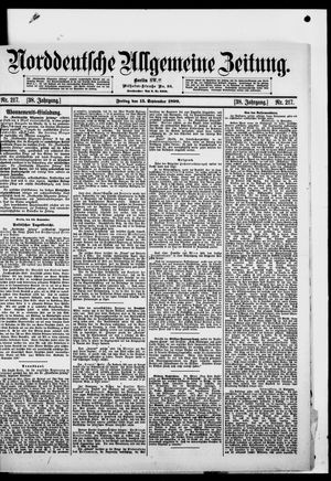 Norddeutsche allgemeine Zeitung vom 15.09.1899