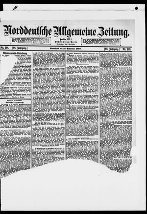 Norddeutsche allgemeine Zeitung on Sep 16, 1899