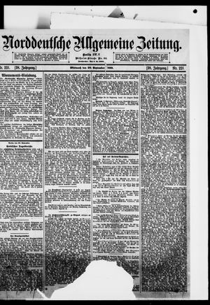 Norddeutsche allgemeine Zeitung vom 20.09.1899