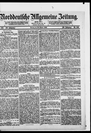 Norddeutsche allgemeine Zeitung vom 22.10.1899