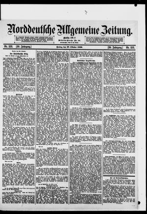 Norddeutsche allgemeine Zeitung vom 27.10.1899
