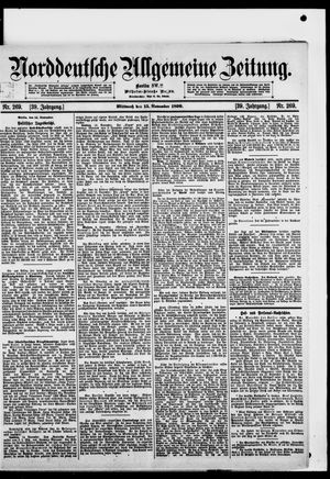 Norddeutsche allgemeine Zeitung vom 15.11.1899