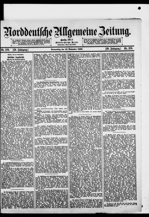 Norddeutsche allgemeine Zeitung vom 16.11.1899