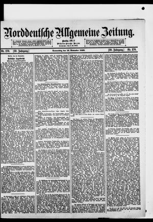 Norddeutsche allgemeine Zeitung vom 16.11.1899