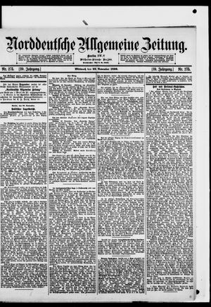 Norddeutsche allgemeine Zeitung on Nov 22, 1899