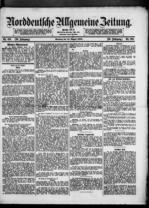 Norddeutsche allgemeine Zeitung vom 14.08.1900