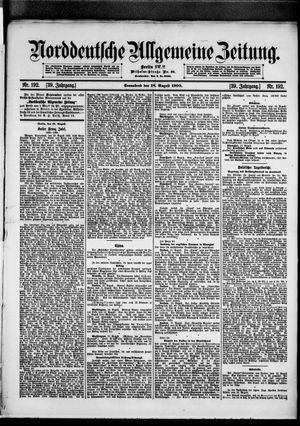 Norddeutsche allgemeine Zeitung vom 18.08.1900