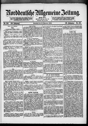 Norddeutsche allgemeine Zeitung vom 15.09.1900