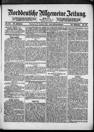 Norddeutsche allgemeine Zeitung vom 18.11.1900