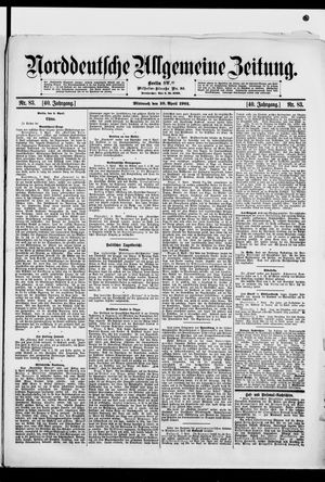 Norddeutsche allgemeine Zeitung vom 10.04.1901