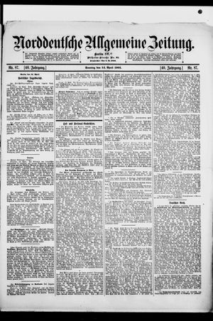 Norddeutsche allgemeine Zeitung vom 14.04.1901