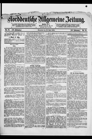 Norddeutsche allgemeine Zeitung on Apr 20, 1901