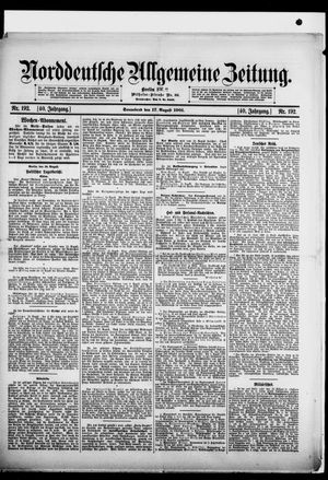 Norddeutsche allgemeine Zeitung vom 17.08.1901