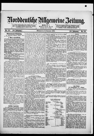 Norddeutsche allgemeine Zeitung vom 11.09.1901