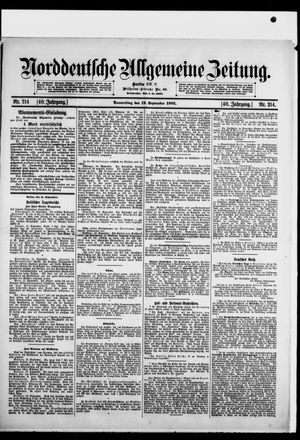 Norddeutsche allgemeine Zeitung vom 12.09.1901