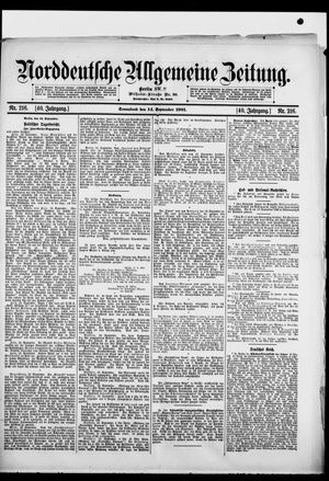 Norddeutsche allgemeine Zeitung vom 14.09.1901