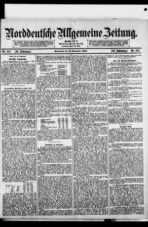 Norddeutsche allgemeine Zeitung vom 12.09.1903