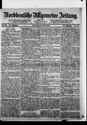 Norddeutsche allgemeine Zeitung vom 22.10.1903