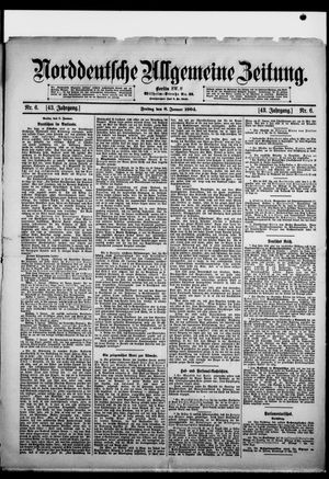 Norddeutsche allgemeine Zeitung vom 08.01.1904