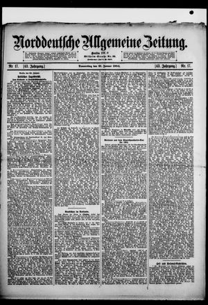 Norddeutsche allgemeine Zeitung vom 21.01.1904