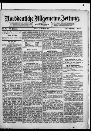 Norddeutsche allgemeine Zeitung vom 20.04.1904