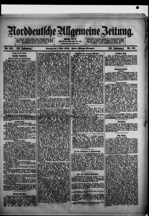 Norddeutsche allgemeine Zeitung vom 01.05.1904