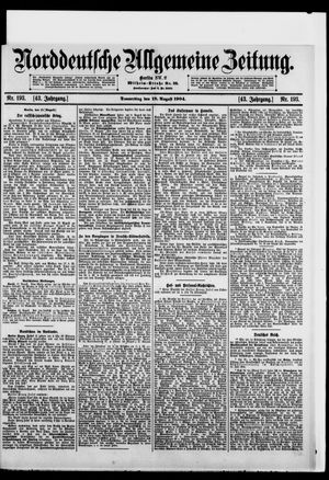 Norddeutsche allgemeine Zeitung vom 18.08.1904