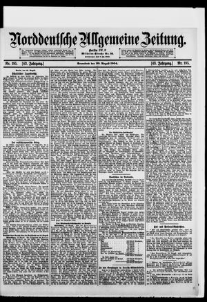 Norddeutsche allgemeine Zeitung vom 20.08.1904