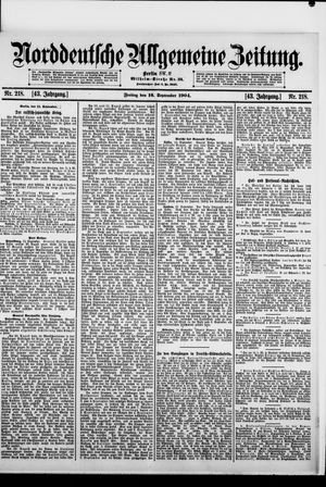 Norddeutsche allgemeine Zeitung vom 16.09.1904