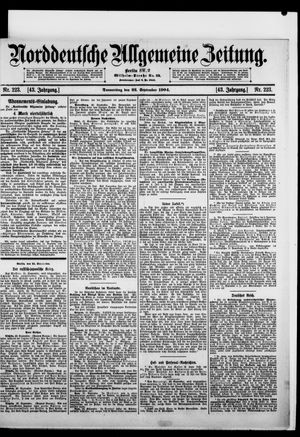 Norddeutsche allgemeine Zeitung vom 22.09.1904