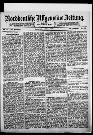 Norddeutsche allgemeine Zeitung vom 01.10.1904