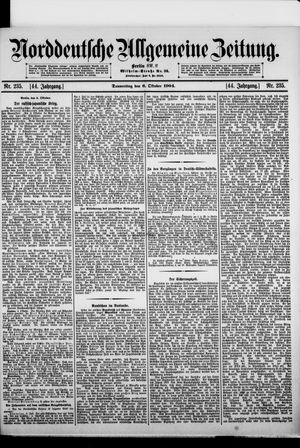 Norddeutsche allgemeine Zeitung on Oct 6, 1904