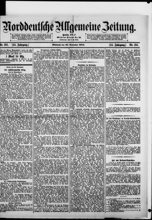 Norddeutsche allgemeine Zeitung vom 30.11.1904