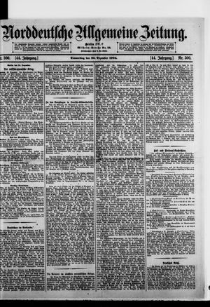 Norddeutsche allgemeine Zeitung vom 22.12.1904