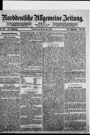 Norddeutsche allgemeine Zeitung vom 29.12.1904