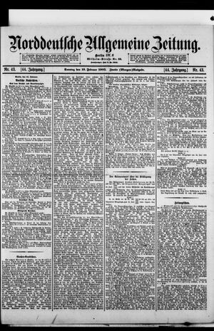 Norddeutsche allgemeine Zeitung vom 19.02.1905