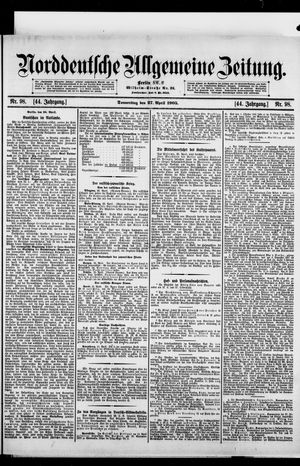 Norddeutsche allgemeine Zeitung vom 27.04.1905