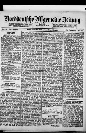 Norddeutsche allgemeine Zeitung vom 14.05.1905