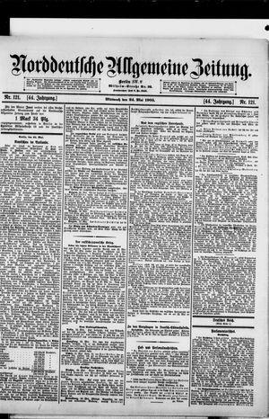 Norddeutsche allgemeine Zeitung vom 24.05.1905