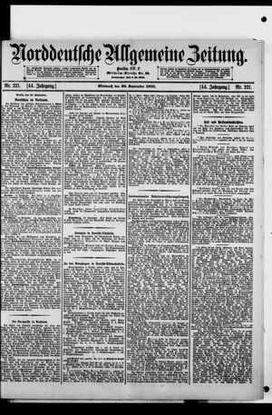 Norddeutsche allgemeine Zeitung vom 20.09.1905
