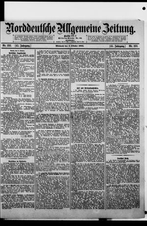 Norddeutsche allgemeine Zeitung on Oct 4, 1905