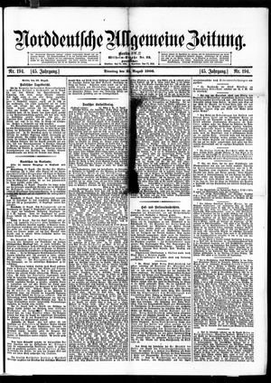 Norddeutsche allgemeine Zeitung vom 21.08.1906
